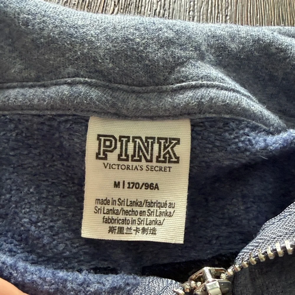Victoria secrets Pink Blue and Gray Quarter-Zip Pullover - Picture 2 of 4